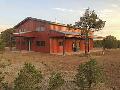Photos of a workshop and custom living space in Catron County, New Mexico